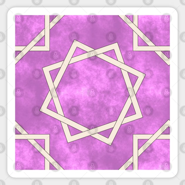 Octagrams on Pink Clouds Pattern Sticker by SolarCross